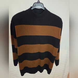 Milano Black and Brown Striped Sweater
